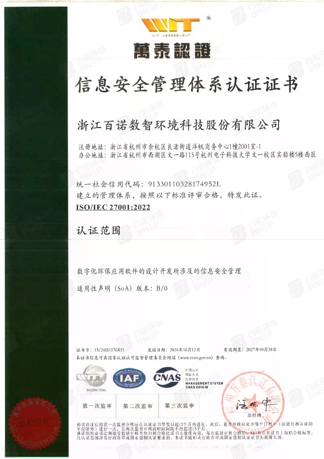 ISO 27001信息安全管理体系认证